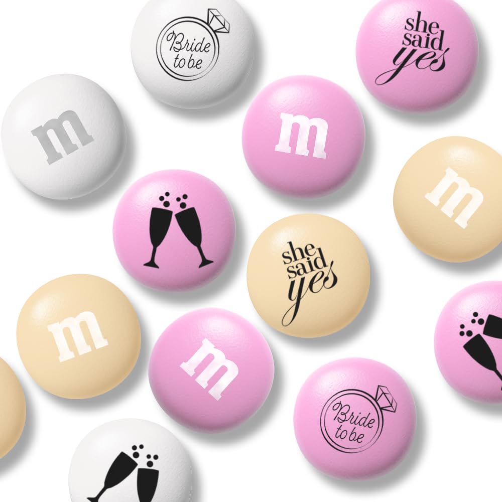 M&M'S WORLD Miss to Mrs. Themed Packs Filled with Printed Milk Chocolate Candies-30 Packs,For Bridal Shower Party Favors,Weddings,Bachelorette Party Favors,Bridesmaids Gifts for Wedding Day and More