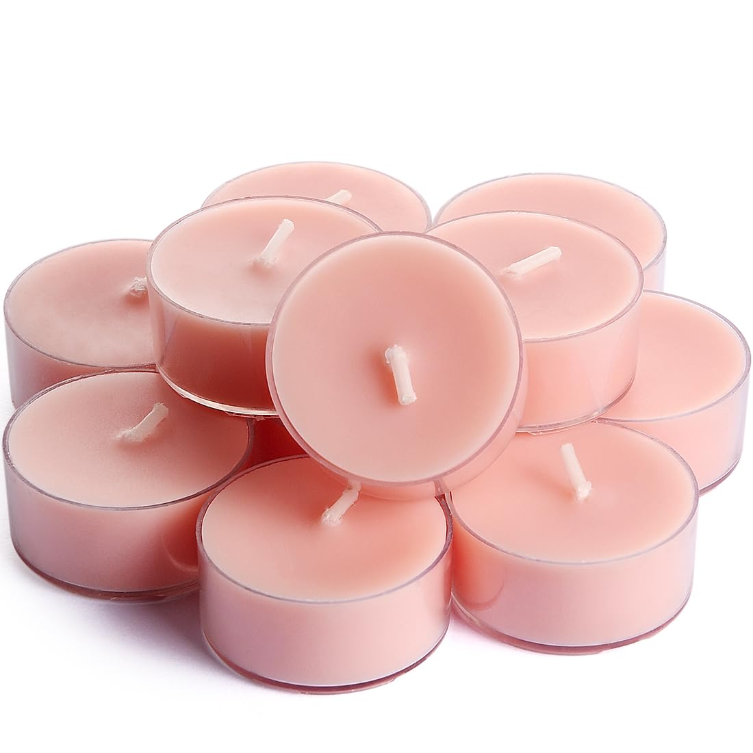DEYBBY Natural Scented Soy Wax Tealight Candles Bulk, Romantic Rose Aromatherapy Luxury Tea Candle Set of 12-4 Hour Burn Time|Great for Valentine's Day, Birthday