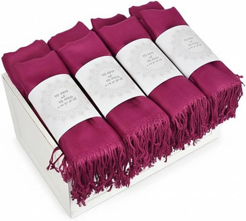 20 pcs Pale Pink Pashmina Shawl, Personalized Pashmina Scarf, Bridesmaid Shawl, Pashminas in Bulk, Wedding Favors for Guests, Bridal Shower Favors