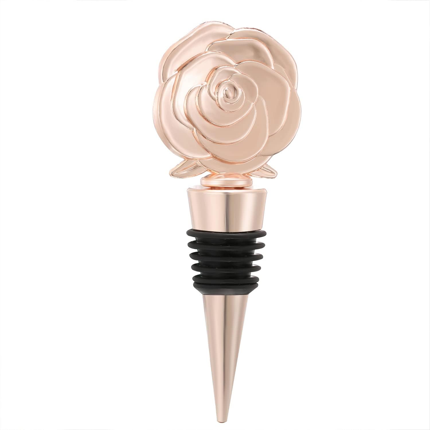15 pcs Rose Wine Stoppers Wedding Favors,Rose Flower Bridal Shower Souvenirs or Baby Shower Favors for Baby Boy or Girl Return Gifts for Guests（gold, rose15）