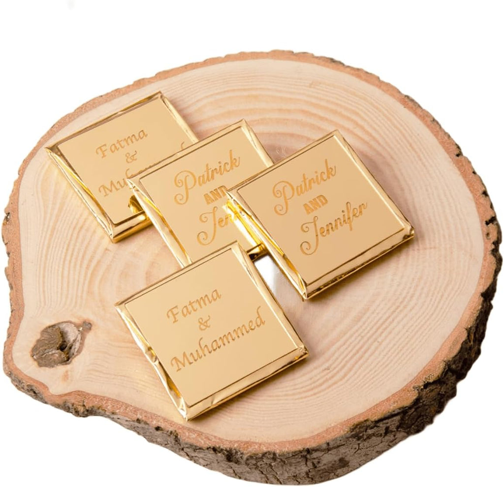 Set of 50 Personalized Chocolate for Wedding Favors, Engagement Chocolate, Bulk Gifts for Guests for Party Favors