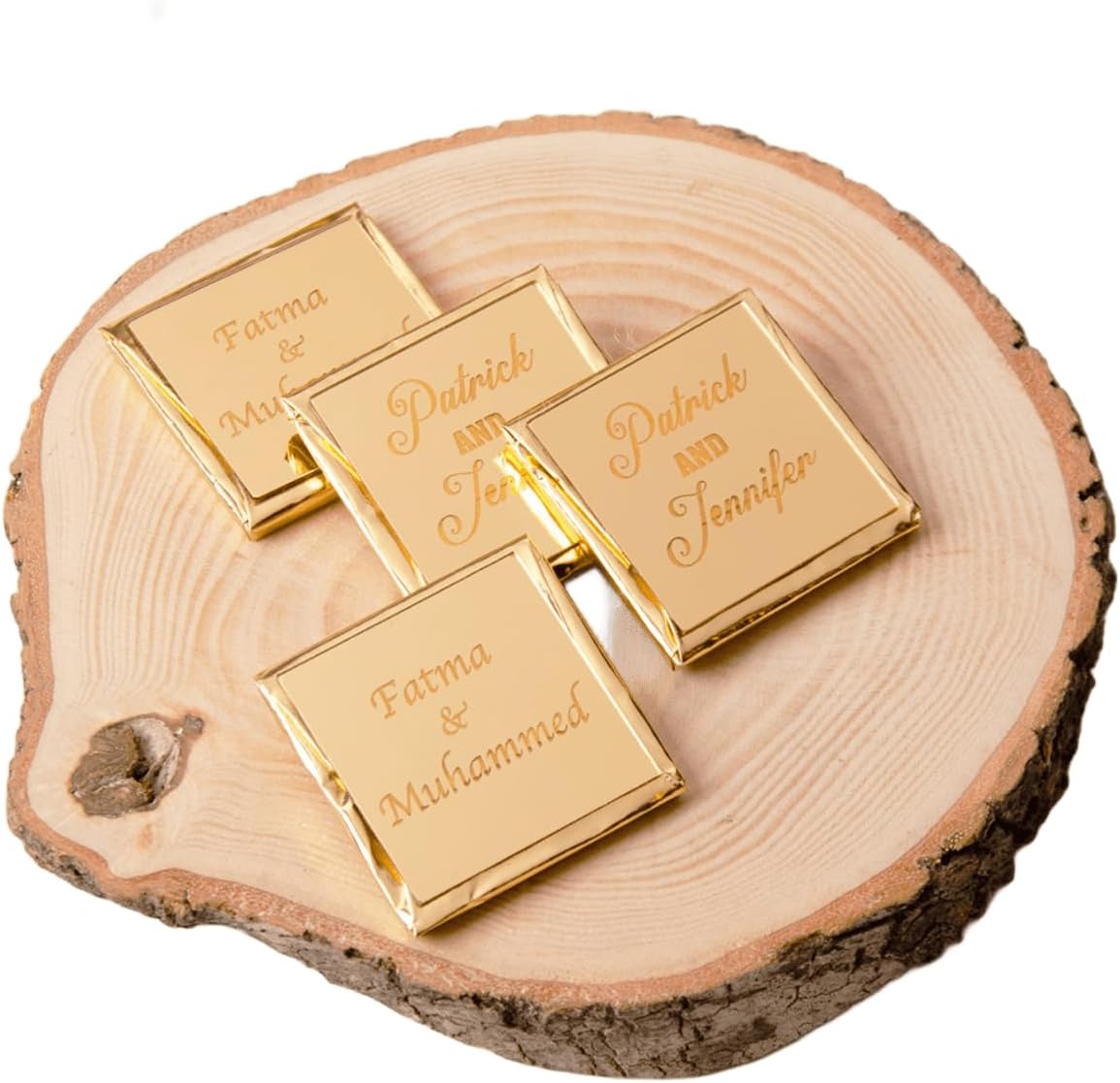 Set of 50 Personalized Chocolate for Wedding Favors, Engagement Chocolate, Bulk Gifts for Guests for Party Favors