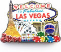 3D Las Vegas Skyline Fridge Magnet Home & Kitchen Decorative Magnetic Sticker, Classic Las Vegas Souvenir, Natural Resin Sign