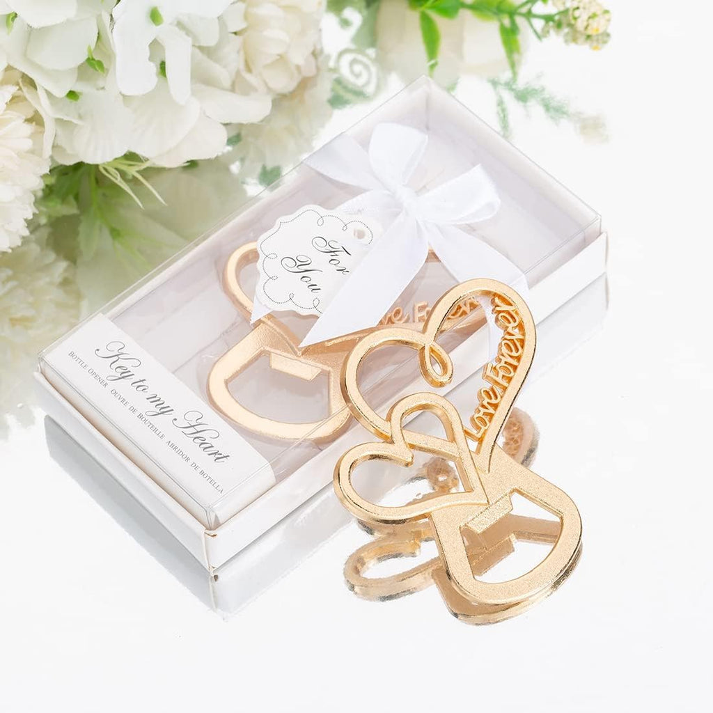 50 Packs Love Forever Bottle Openers for Wedding Favors to Guests,Bridal Shower Party Gifts, Souvenirs or Decorations with Gift Package (Love heart)