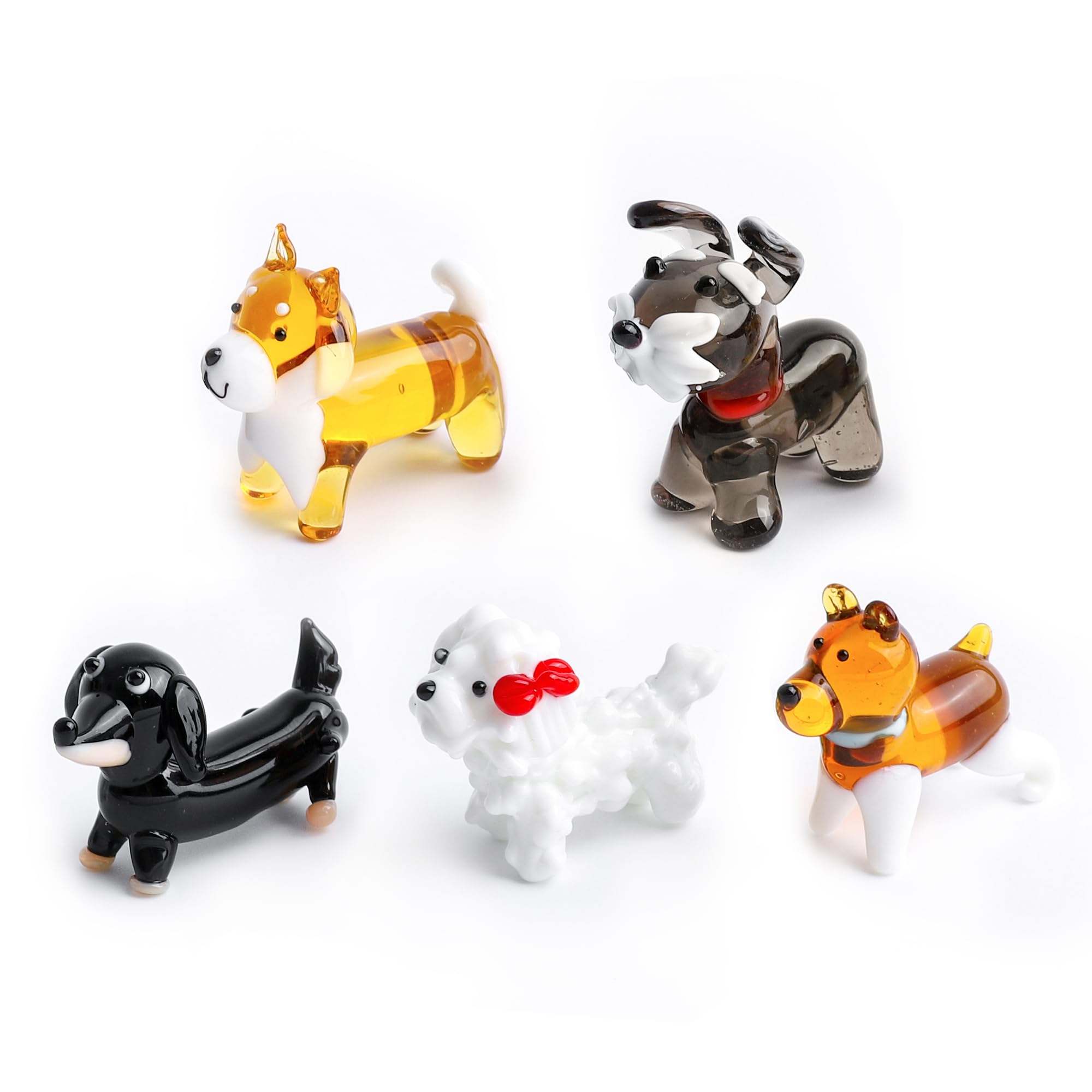 H&D HYALINE & DORA Handmade Mini Sea Turtle Art Glass Blown Sea Animal Figurine,Set of 6