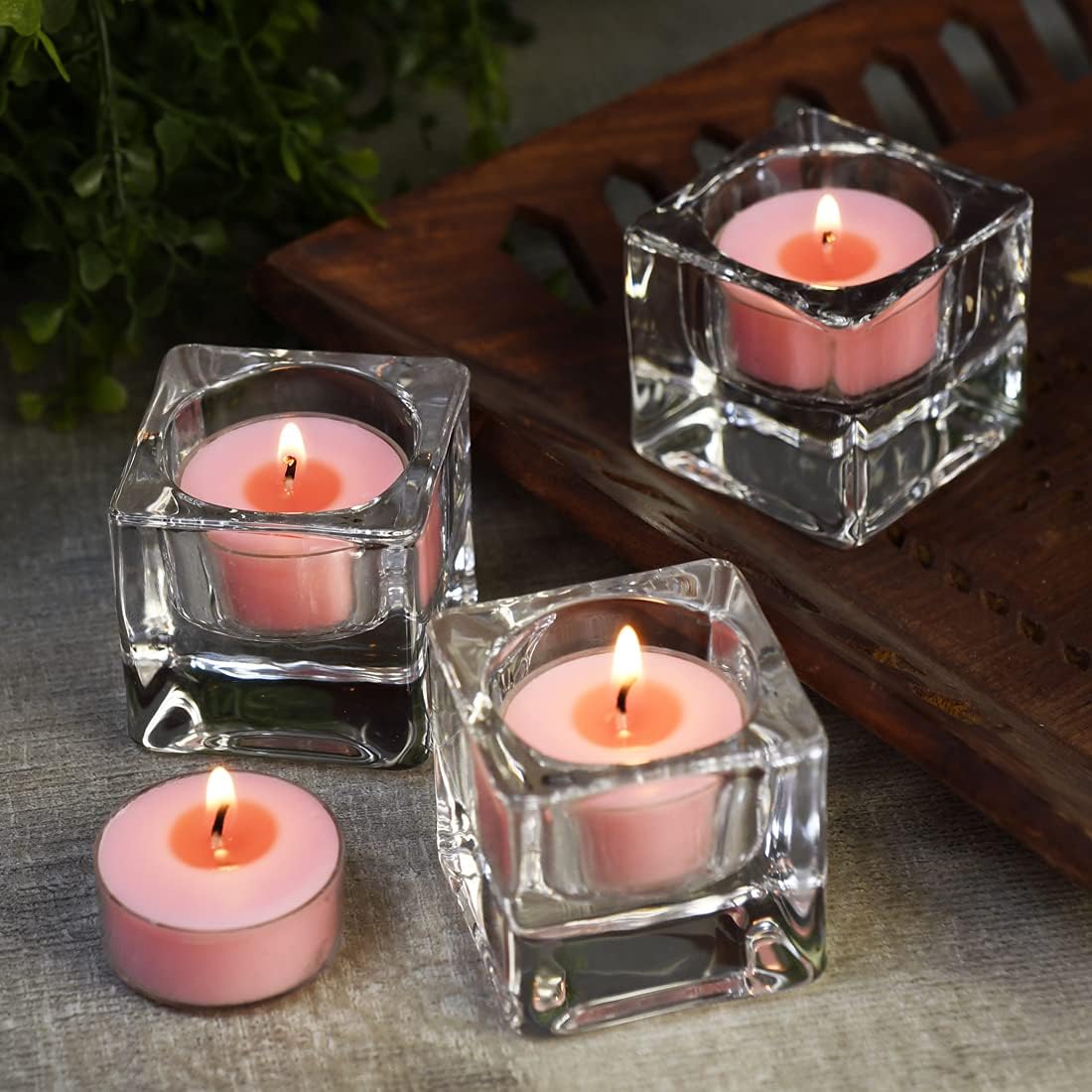DEYBBY Natural Scented Soy Wax Tealight Candles Bulk, Romantic Rose Aromatherapy Luxury Tea Candle Set of 12-4 Hour Burn Time|Great for Valentine's Day, Birthday