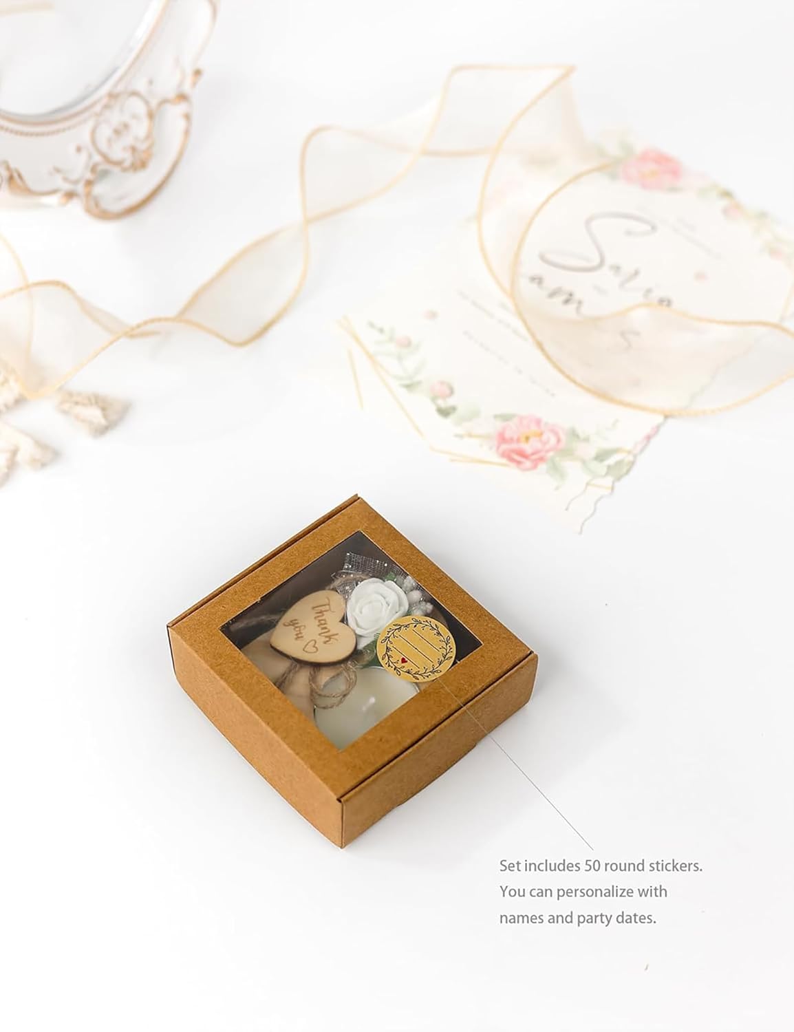 100 Piece Wooden Tealight Candle Set for Wedding Favors for Guests, Birthday Party Favors, Baby Shower Favors, Return Favors,Gifts for The Guests, Engagement Parties.(100 Pieces)
