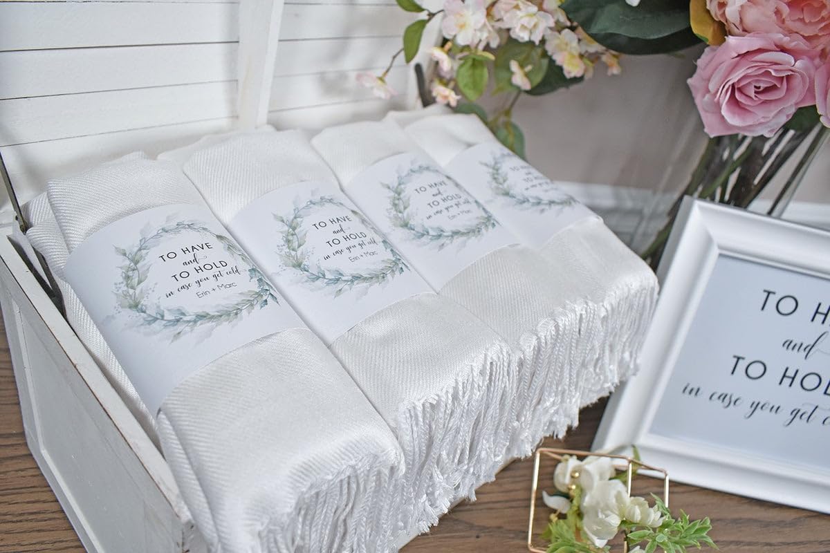 20 pcs Pale Pink Pashmina Shawl, Personalized Pashmina Scarf, Bridesmaid Shawl, Pashminas in Bulk, Wedding Favors for Guests, Bridal Shower Favors