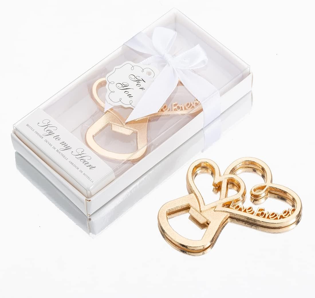 50 Packs Love Forever Bottle Openers for Wedding Favors to Guests,Bridal Shower Party Gifts, Souvenirs or Decorations with Gift Package (Love heart)