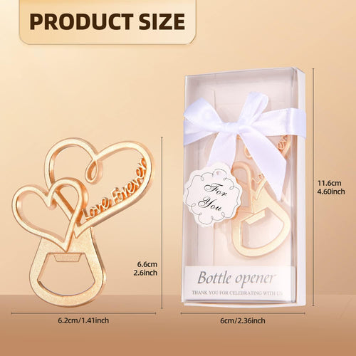 50 Packs Love Forever Bottle Openers for Wedding Favors to Guests,Bridal Shower Party Gifts, Souvenirs or Decorations with Gift Package (Love heart)