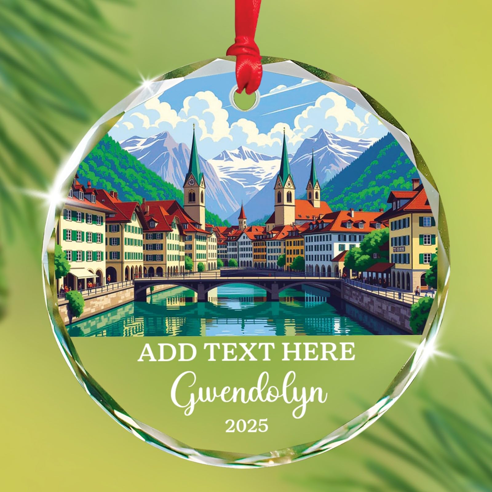 Petra Christmas Glass Ornament, Personalized Text & Name Petra Jordan Keepsake Gifts for Travel Lovers, Jordan Souvenir Glass Ornaments Xmas Tree Hanging, Custom Travelling Ornament Decoration 2025