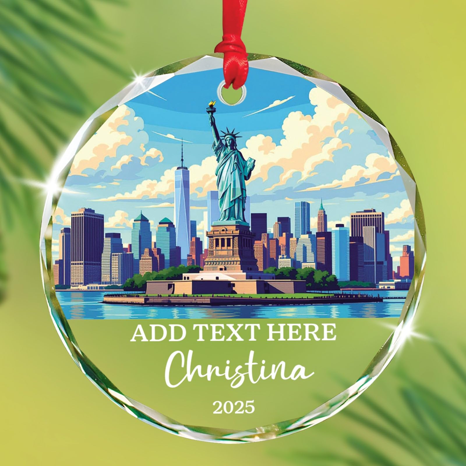 Petra Christmas Glass Ornament, Personalized Text & Name Petra Jordan Keepsake Gifts for Travel Lovers, Jordan Souvenir Glass Ornaments Xmas Tree Hanging, Custom Travelling Ornament Decoration 2025