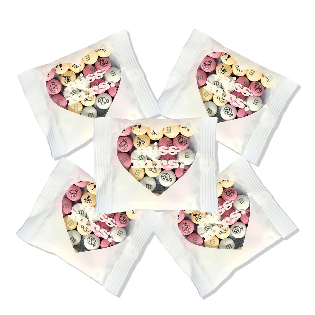 M&M'S WORLD Miss to Mrs. Themed Packs Filled with Printed Milk Chocolate Candies-30 Packs,For Bridal Shower Party Favors,Weddings,Bachelorette Party Favors,Bridesmaids Gifts for Wedding Day and More