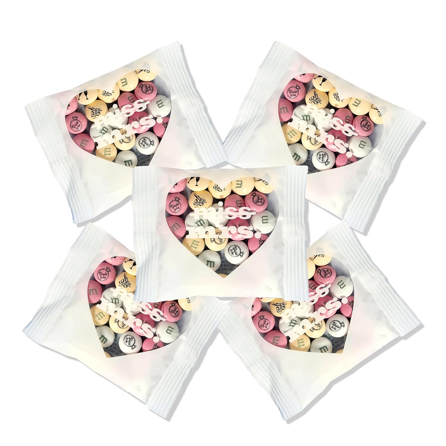 M&M'S WORLD Miss to Mrs. Themed Packs Filled with Printed Milk Chocolate Candies-30 Packs,For Bridal Shower Party Favors,Weddings,Bachelorette Party Favors,Bridesmaids Gifts for Wedding Day and More