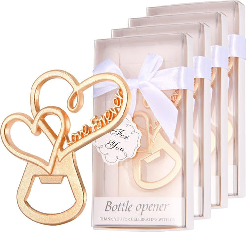 50 Packs Love Forever Bottle Openers for Wedding Favors to Guests,Bridal Shower Party Gifts, Souvenirs or Decorations with Gift Package (Love heart)