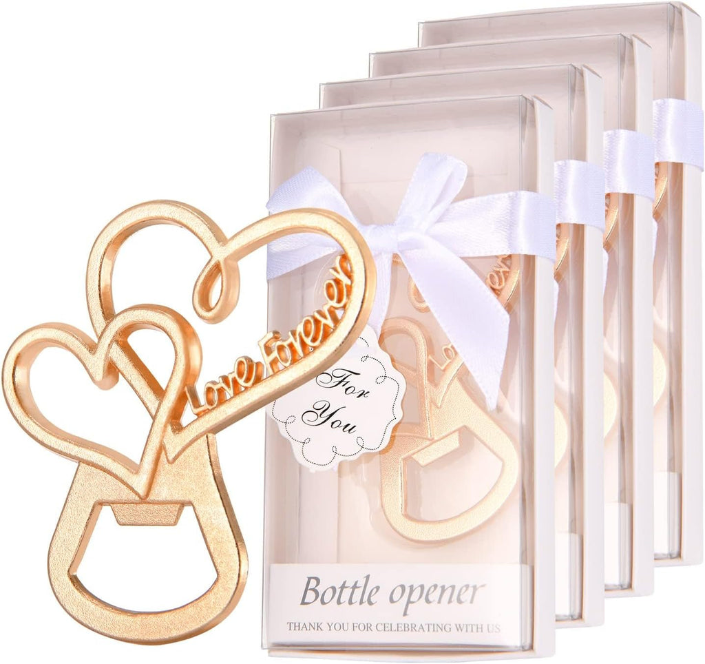 50 Packs Love Forever Bottle Openers for Wedding Favors to Guests,Bridal Shower Party Gifts, Souvenirs or Decorations with Gift Package (Love heart)