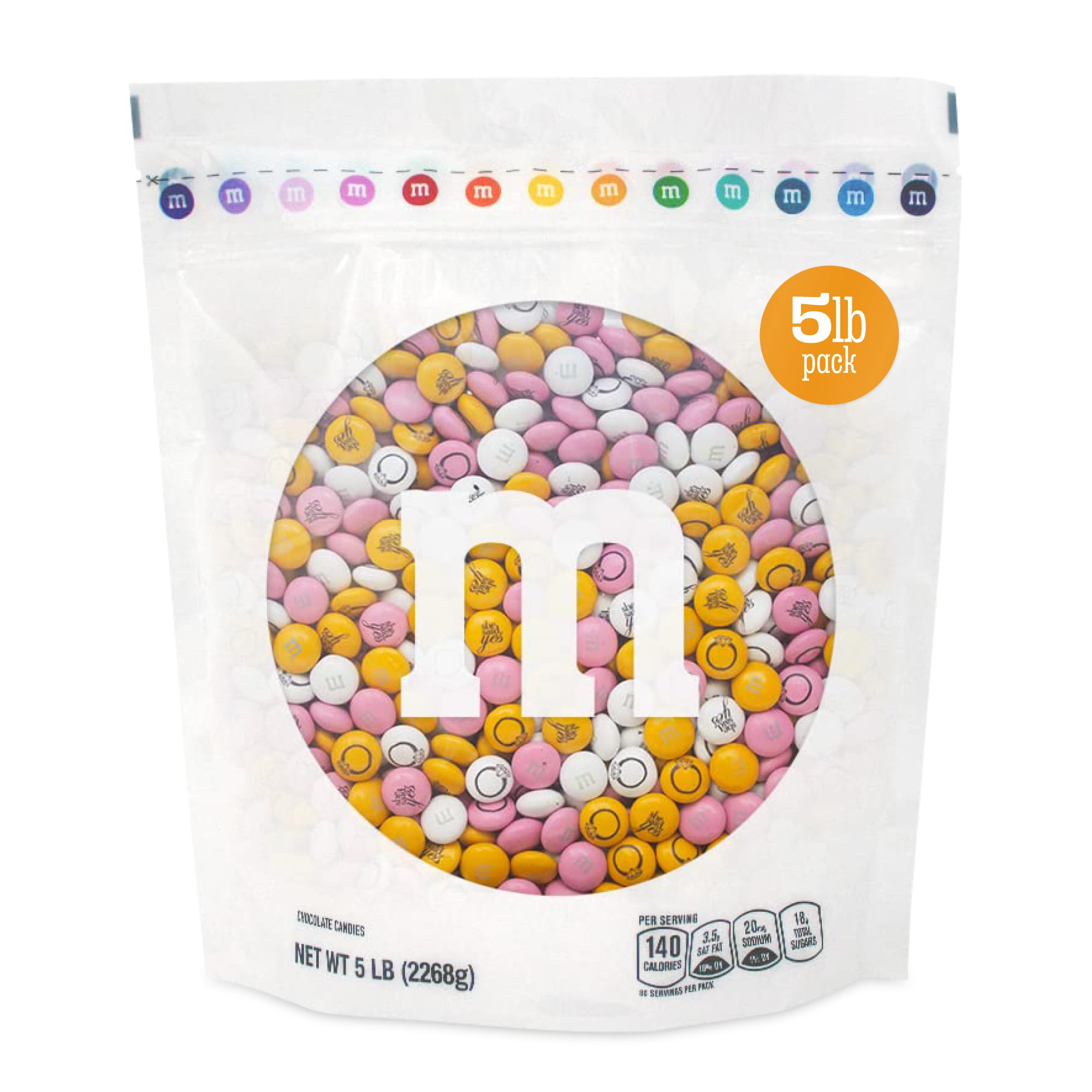 M&M'S WORLD Miss to Mrs. Themed Packs Filled with Printed Milk Chocolate Candies-30 Packs,For Bridal Shower Party Favors,Weddings,Bachelorette Party Favors,Bridesmaids Gifts for Wedding Day and More