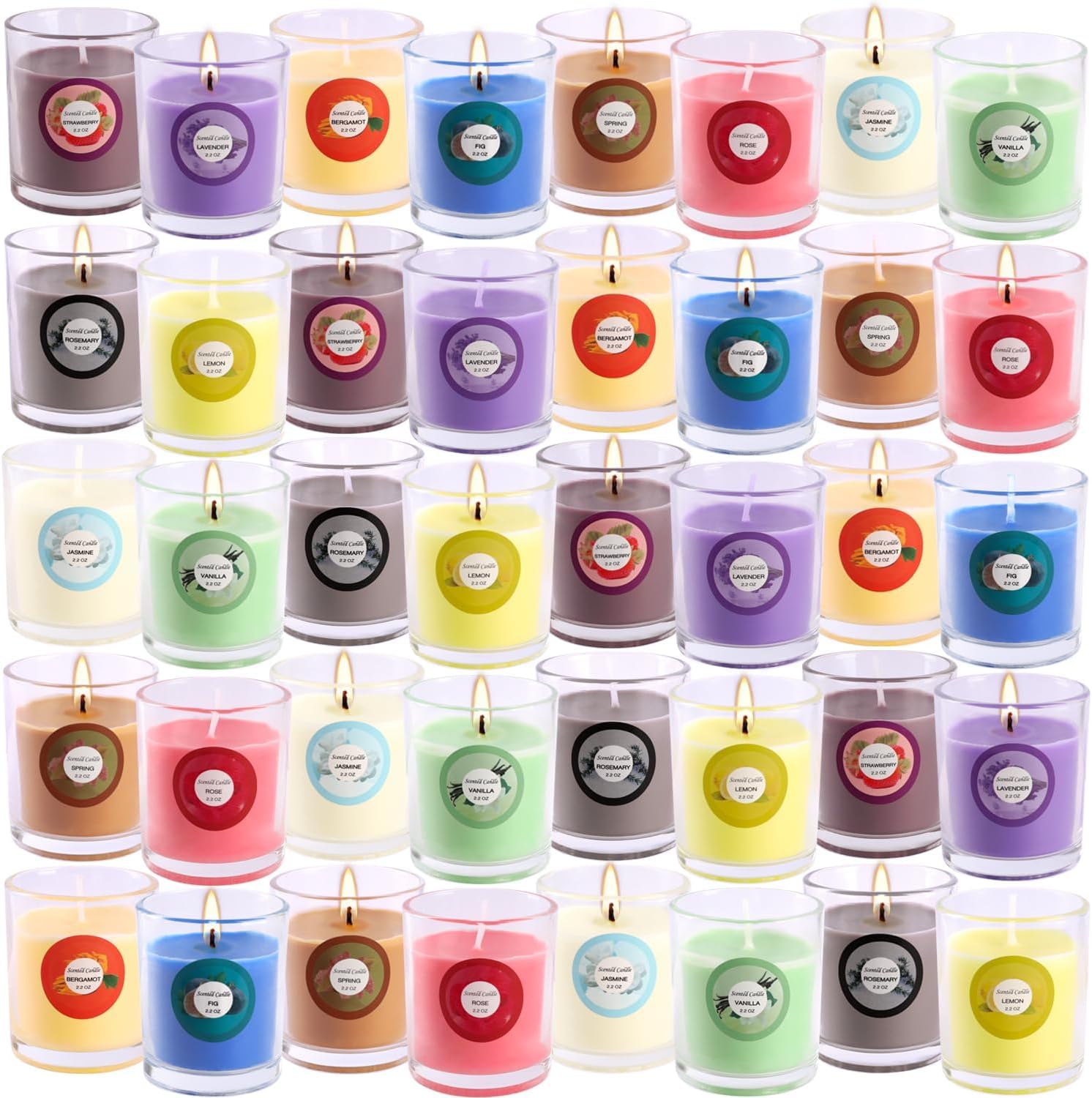 Scented Candles Gifts Set 16 Pack Soy Wax Travel Tin Jar Candles for Home 2.5 OZ for Mom for Christmas, Birthday, Thanksgiving, Mother's Day