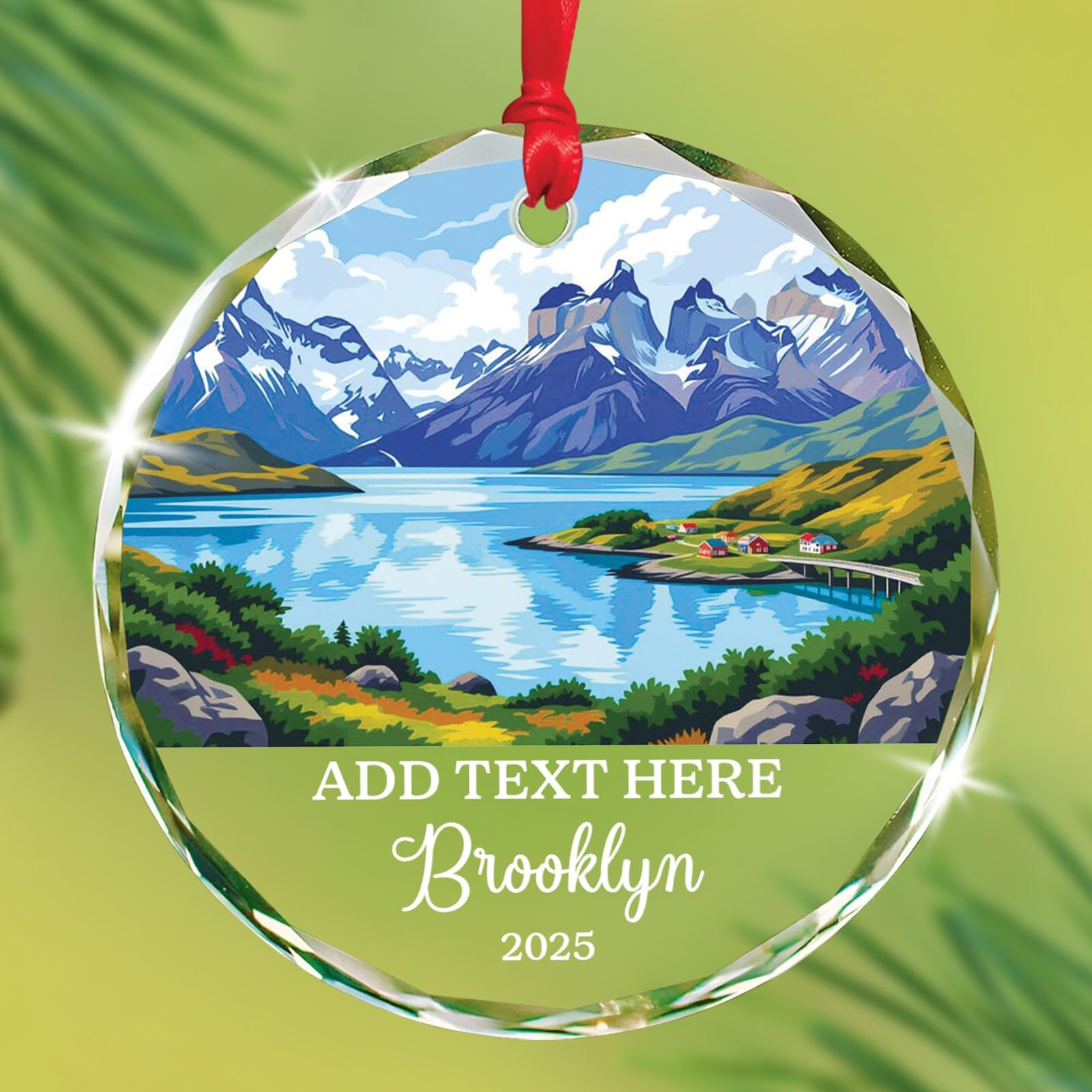 Petra Christmas Glass Ornament, Personalized Text & Name Petra Jordan Keepsake Gifts for Travel Lovers, Jordan Souvenir Glass Ornaments Xmas Tree Hanging, Custom Travelling Ornament Decoration 2025