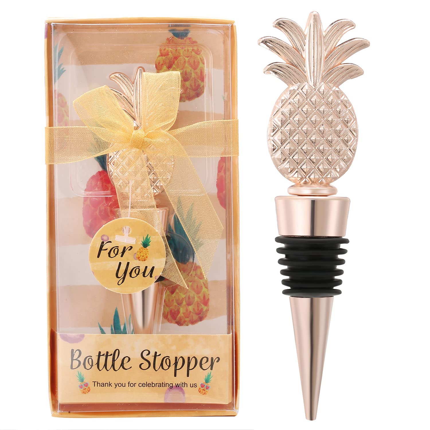 15 pcs Rose Wine Stoppers Wedding Favors,Rose Flower Bridal Shower Souvenirs or Baby Shower Favors for Baby Boy or Girl Return Gifts for Guests（gold, rose15）
