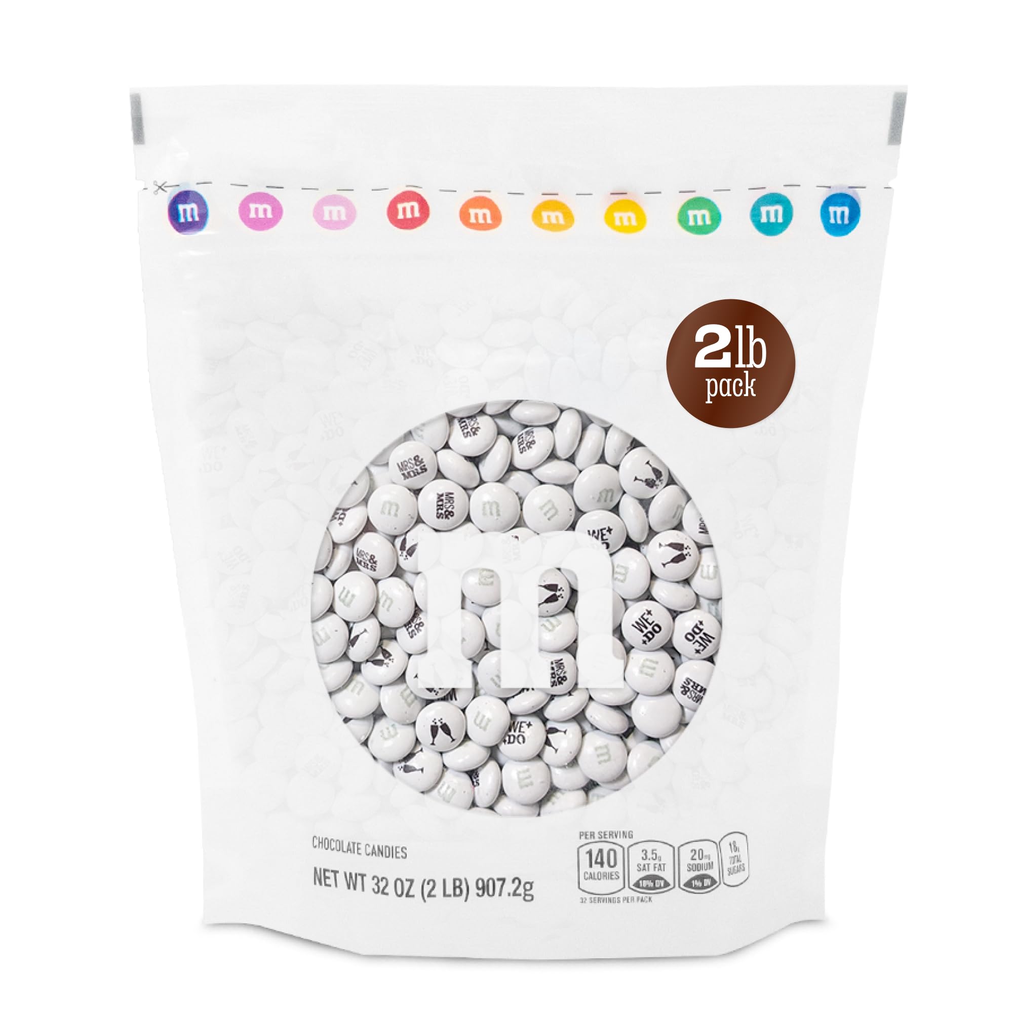 M&M'S WORLD Miss to Mrs. Themed Packs Filled with Printed Milk Chocolate Candies-30 Packs,For Bridal Shower Party Favors,Weddings,Bachelorette Party Favors,Bridesmaids Gifts for Wedding Day and More