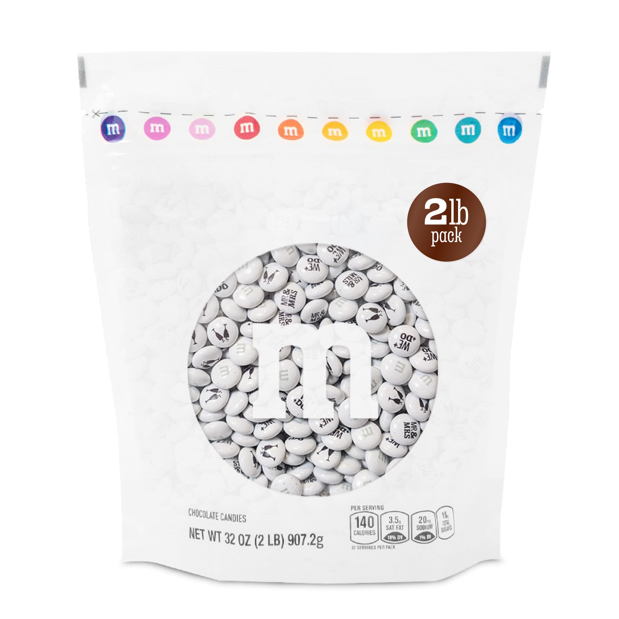 M&M'S WORLD Miss to Mrs. Themed Packs Filled with Printed Milk Chocolate Candies-30 Packs,For Bridal Shower Party Favors,Weddings,Bachelorette Party Favors,Bridesmaids Gifts for Wedding Day and More