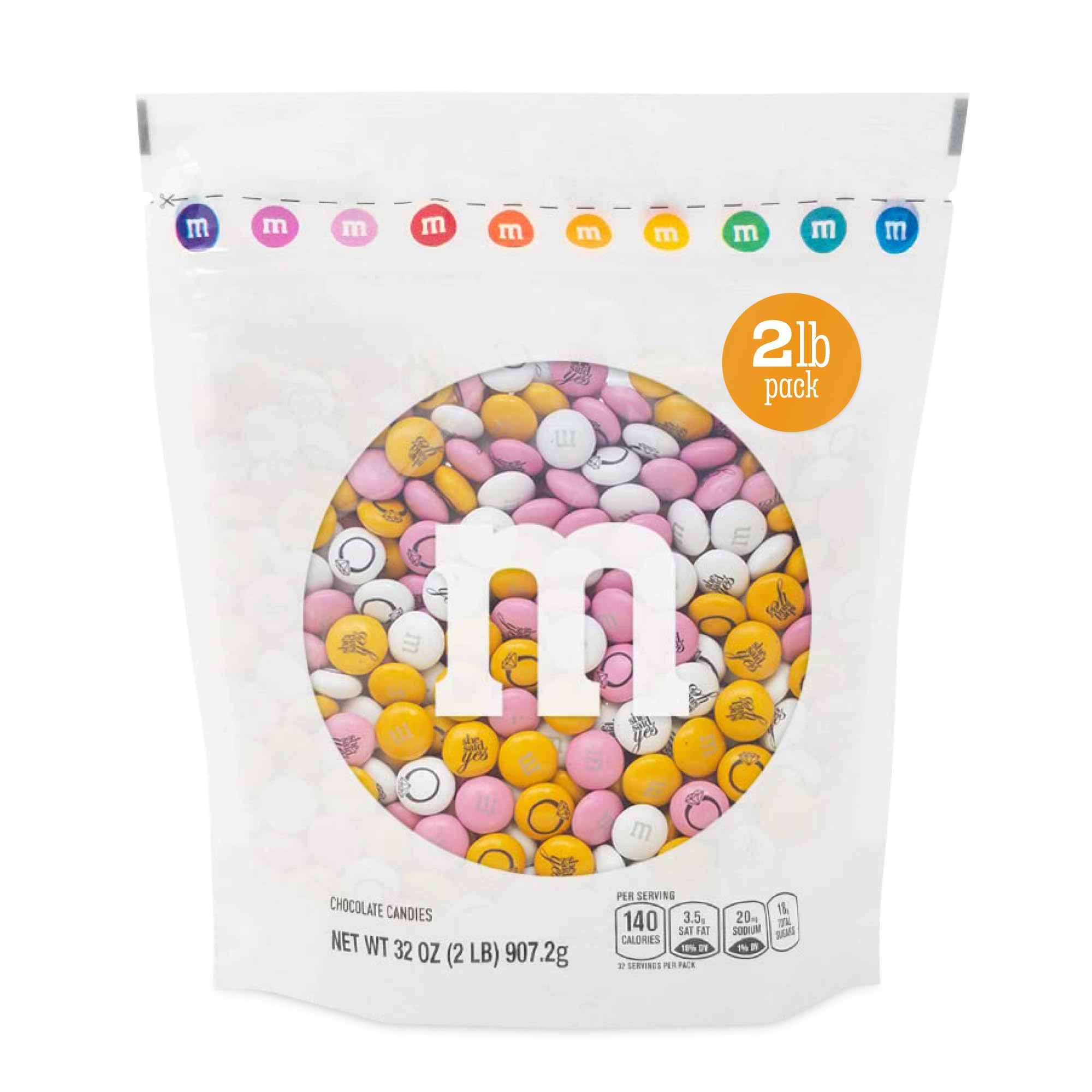 M&M'S WORLD Miss to Mrs. Themed Packs Filled with Printed Milk Chocolate Candies-30 Packs,For Bridal Shower Party Favors,Weddings,Bachelorette Party Favors,Bridesmaids Gifts for Wedding Day and More