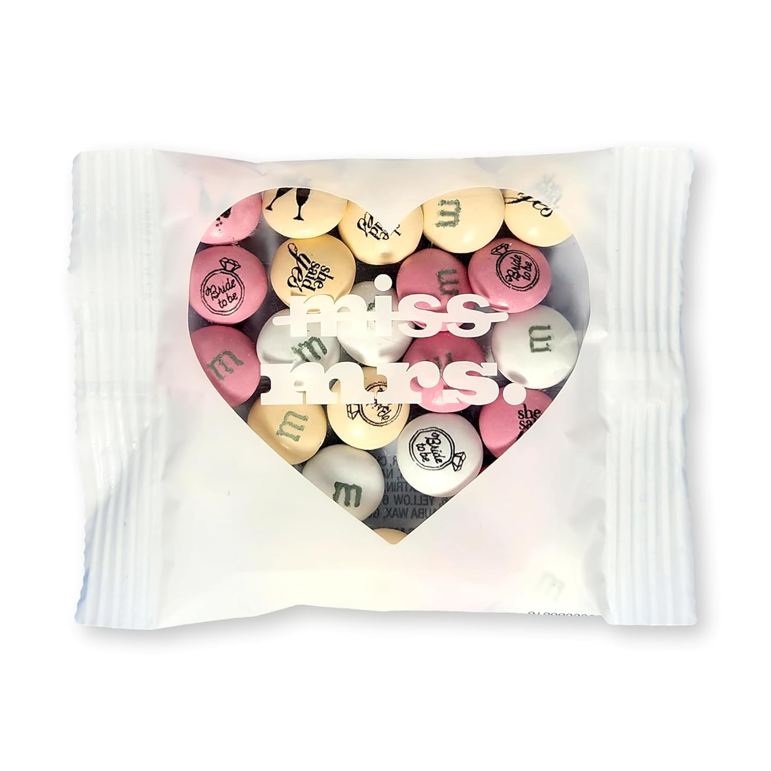 M&M'S WORLD Miss to Mrs. Themed Packs Filled with Printed Milk Chocolate Candies-30 Packs,For Bridal Shower Party Favors,Weddings,Bachelorette Party Favors,Bridesmaids Gifts for Wedding Day and More