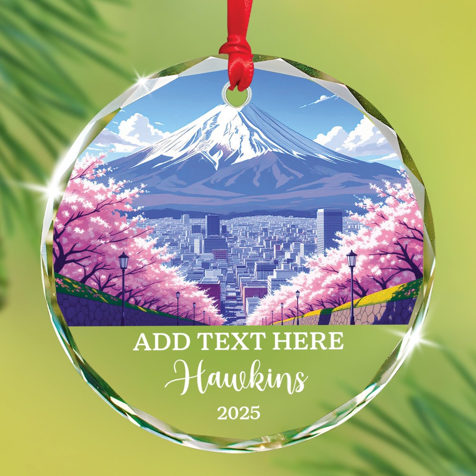 Petra Christmas Glass Ornament, Personalized Text & Name Petra Jordan Keepsake Gifts for Travel Lovers, Jordan Souvenir Glass Ornaments Xmas Tree Hanging, Custom Travelling Ornament Decoration 2025