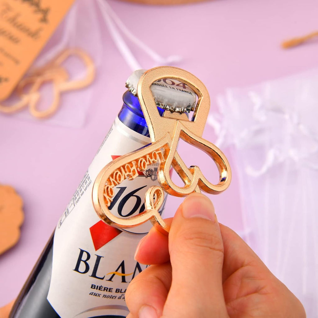 50 Packs Love Forever Bottle Openers for Wedding Favors to Guests,Bridal Shower Party Gifts, Souvenirs or Decorations with Gift Package (Love heart)