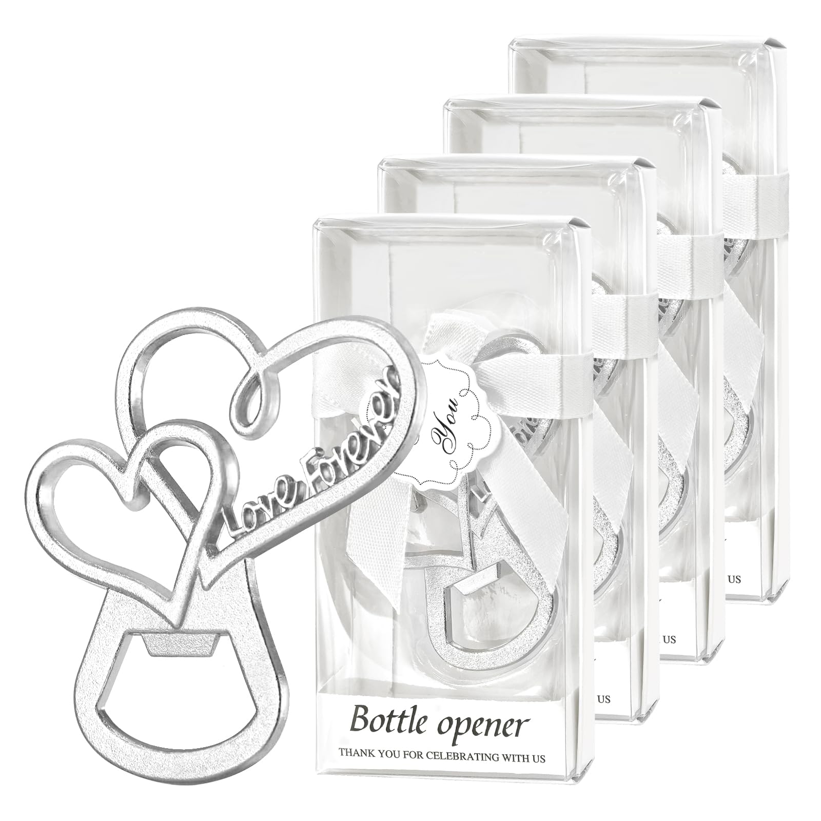50 Packs Love Forever Bottle Openers for Wedding Favors to Guests,Bridal Shower Party Gifts, Souvenirs or Decorations with Gift Package (Love heart)