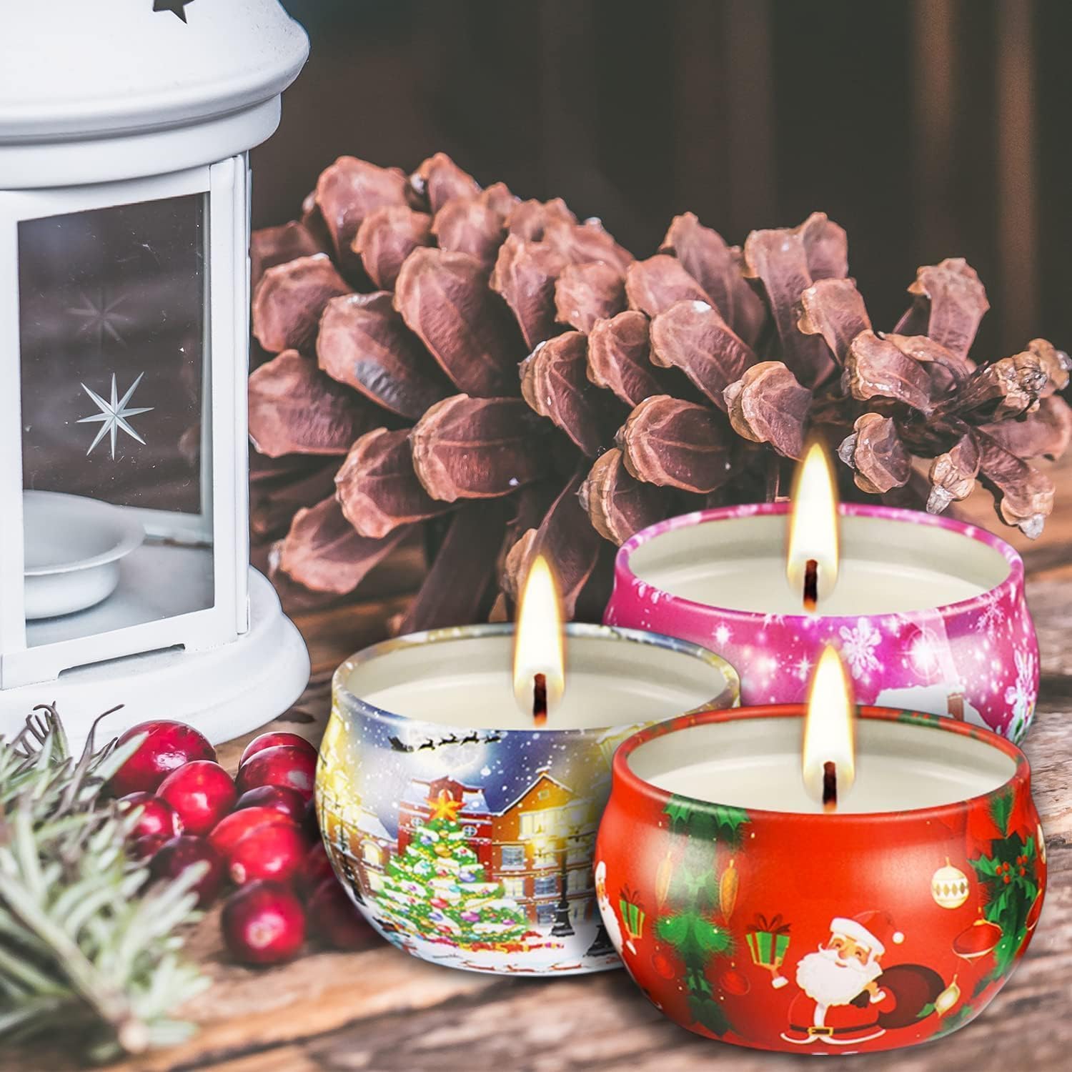 Scented Candles Gifts Set 16 Pack Soy Wax Travel Tin Jar Candles for Home 2.5 OZ for Mom for Christmas, Birthday, Thanksgiving, Mother's Day