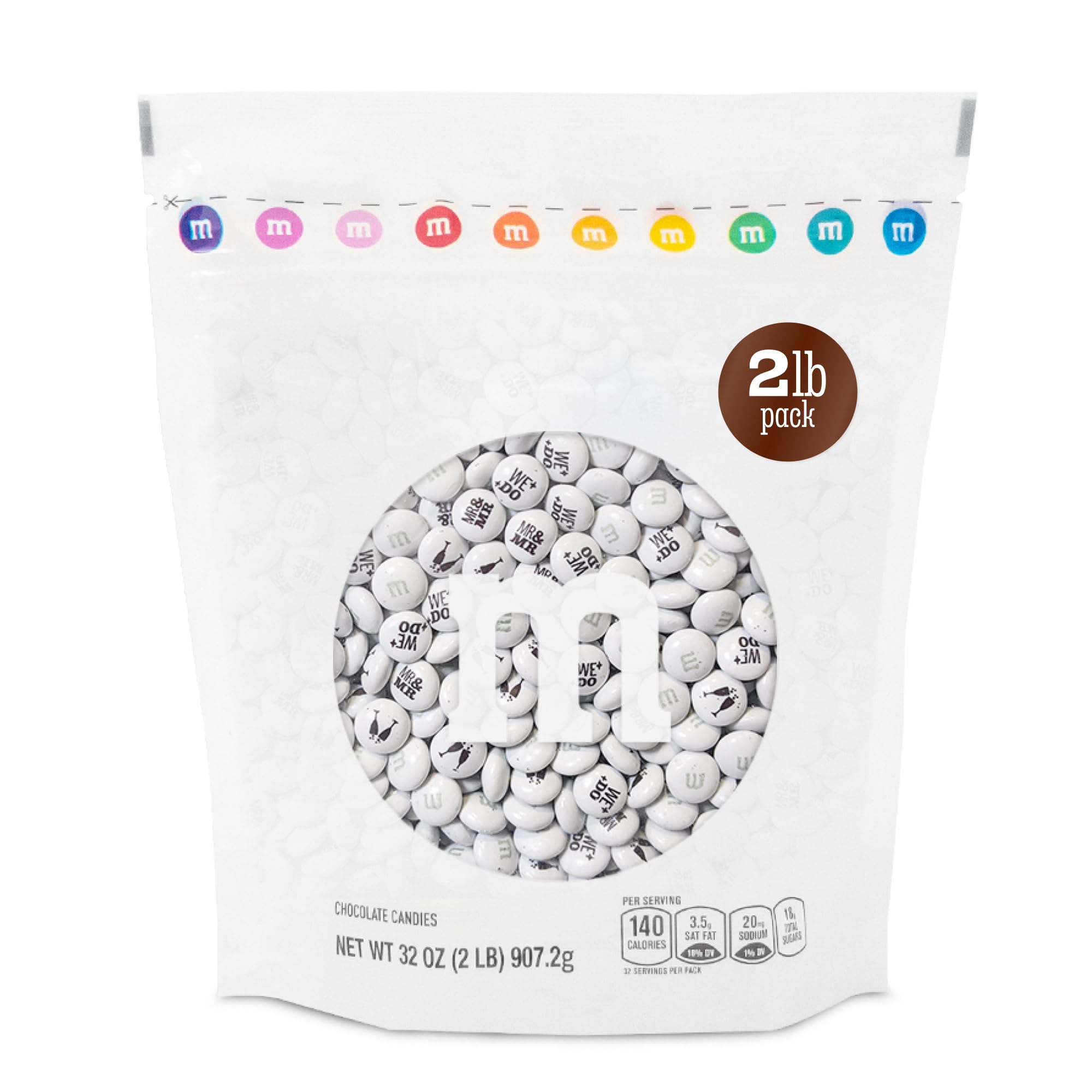 M&M'S WORLD Miss to Mrs. Themed Packs Filled with Printed Milk Chocolate Candies-30 Packs,For Bridal Shower Party Favors,Weddings,Bachelorette Party Favors,Bridesmaids Gifts for Wedding Day and More