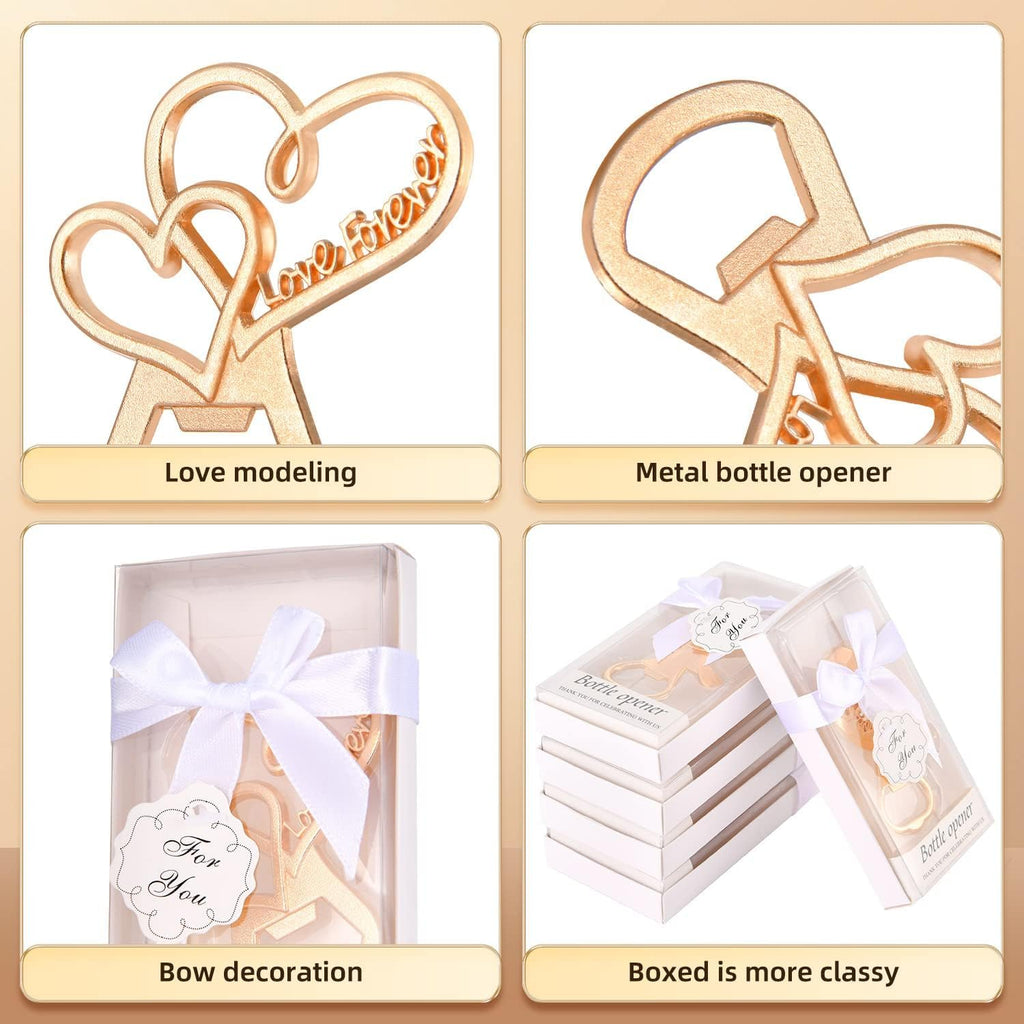 50 Packs Love Forever Bottle Openers for Wedding Favors to Guests,Bridal Shower Party Gifts, Souvenirs or Decorations with Gift Package (Love heart)