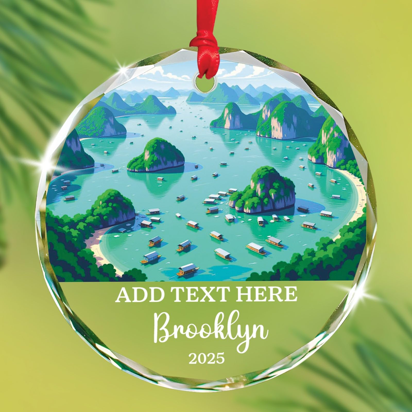 Petra Christmas Glass Ornament, Personalized Text & Name Petra Jordan Keepsake Gifts for Travel Lovers, Jordan Souvenir Glass Ornaments Xmas Tree Hanging, Custom Travelling Ornament Decoration 2025
