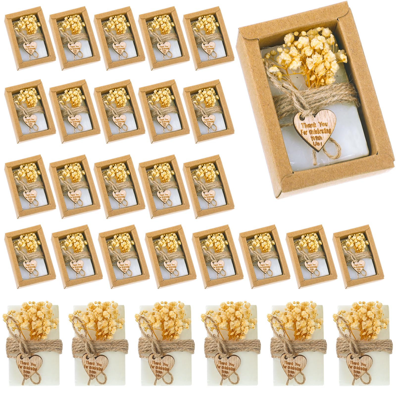 Demissle 30 Pcs Mini Scented Soap Wedding Party Favors Gifts Baby Shower Bridal Shower Handmade Natural Soap Favors for Guests in Bulk for Wedding Souvenirs Engagement Party(Pink)