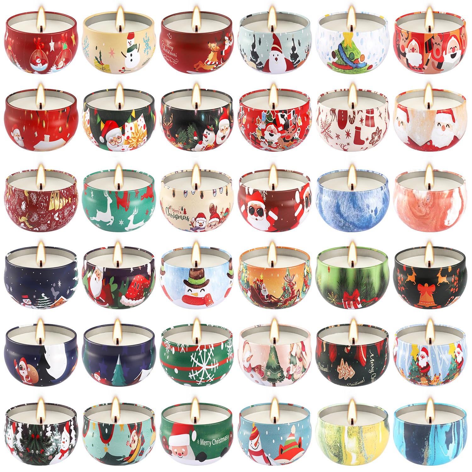 Scented Candles Gifts Set 16 Pack Soy Wax Travel Tin Jar Candles for Home 2.5 OZ for Mom for Christmas, Birthday, Thanksgiving, Mother's Day