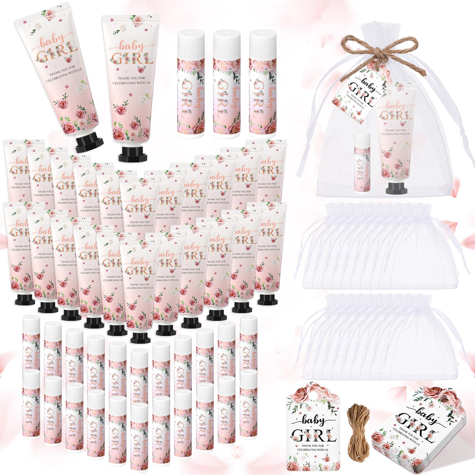 48 Sets Something Blue Before I Do Bridal Shower Hand Cream and Lip Balm Gift Bulk Blue Floral Wedding Favors Travel Size Hand Lotion and Lip Balm Bridal Shower Party Supplies for Guest