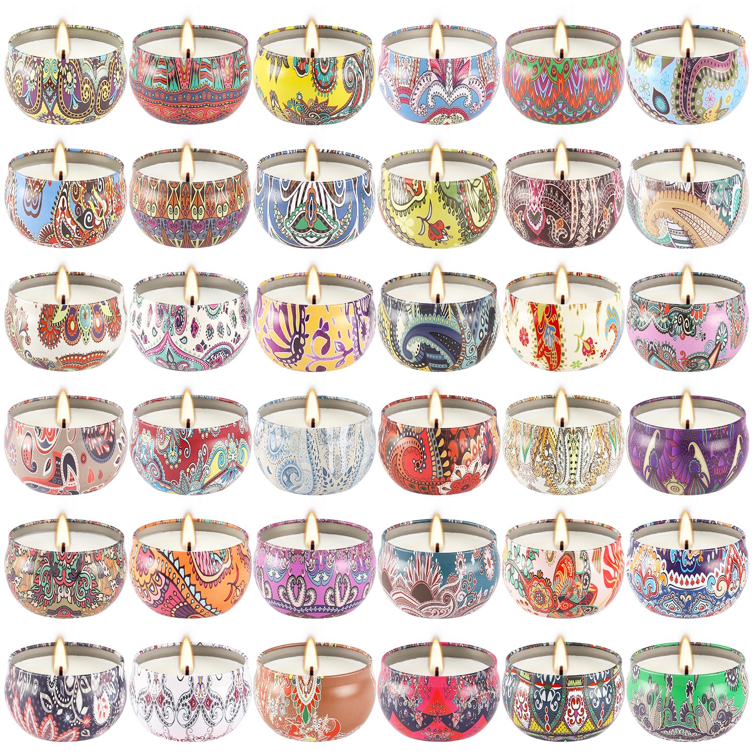 Scented Candles Gifts Set 16 Pack Soy Wax Travel Tin Jar Candles for Home 2.5 OZ for Mom for Christmas, Birthday, Thanksgiving, Mother's Day