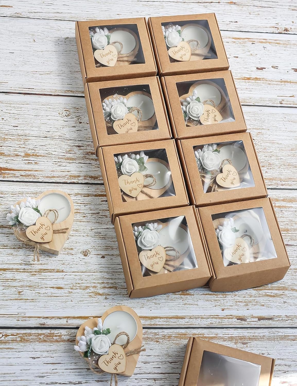 100 Piece Wooden Tealight Candle Set for Wedding Favors for Guests, Birthday Party Favors, Baby Shower Favors, Return Favors,Gifts for The Guests, Engagement Parties.(100 Pieces)