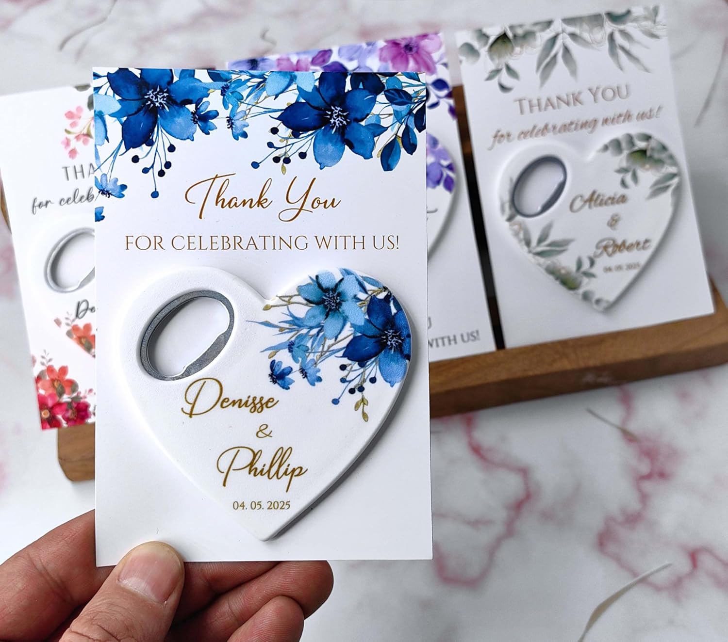 Wedding Bottle Opener Favors for Guests in Bulk, Hearts Shape Bottle Opener, Personalized Party Favors in Bulk, Wedding Favor Guests. 20 to 300 pcs. Custom Fridge Bottle Opener