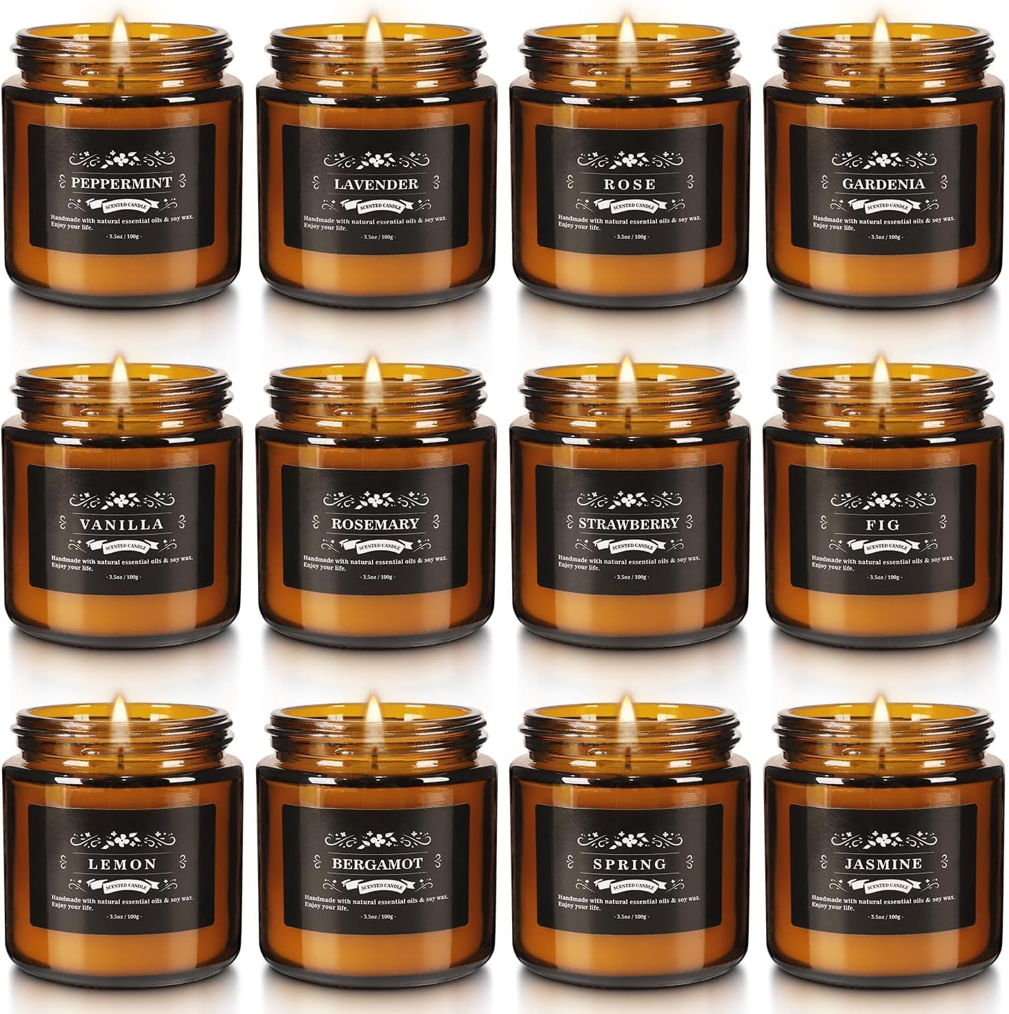 Scented Candles Gifts Set 16 Pack Soy Wax Travel Tin Jar Candles for Home 2.5 OZ for Mom for Christmas, Birthday, Thanksgiving, Mother's Day