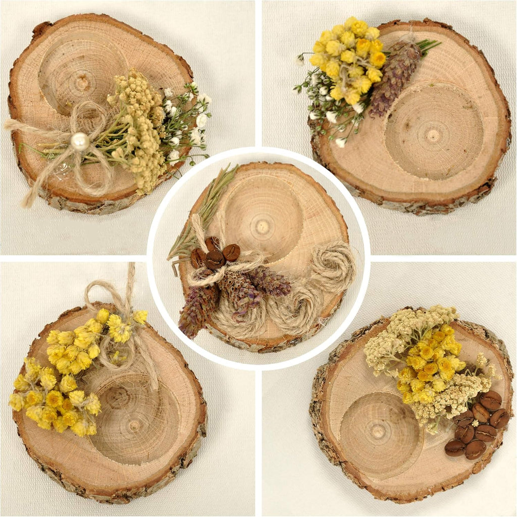 Wooden Tealight Candle Holder - 50 Adorable Thank You Gifts, Perfect for Wedding Favors, Ideal Rustic Decor Piece and Party Decoration - Customize and Gift (50, Undecorated)