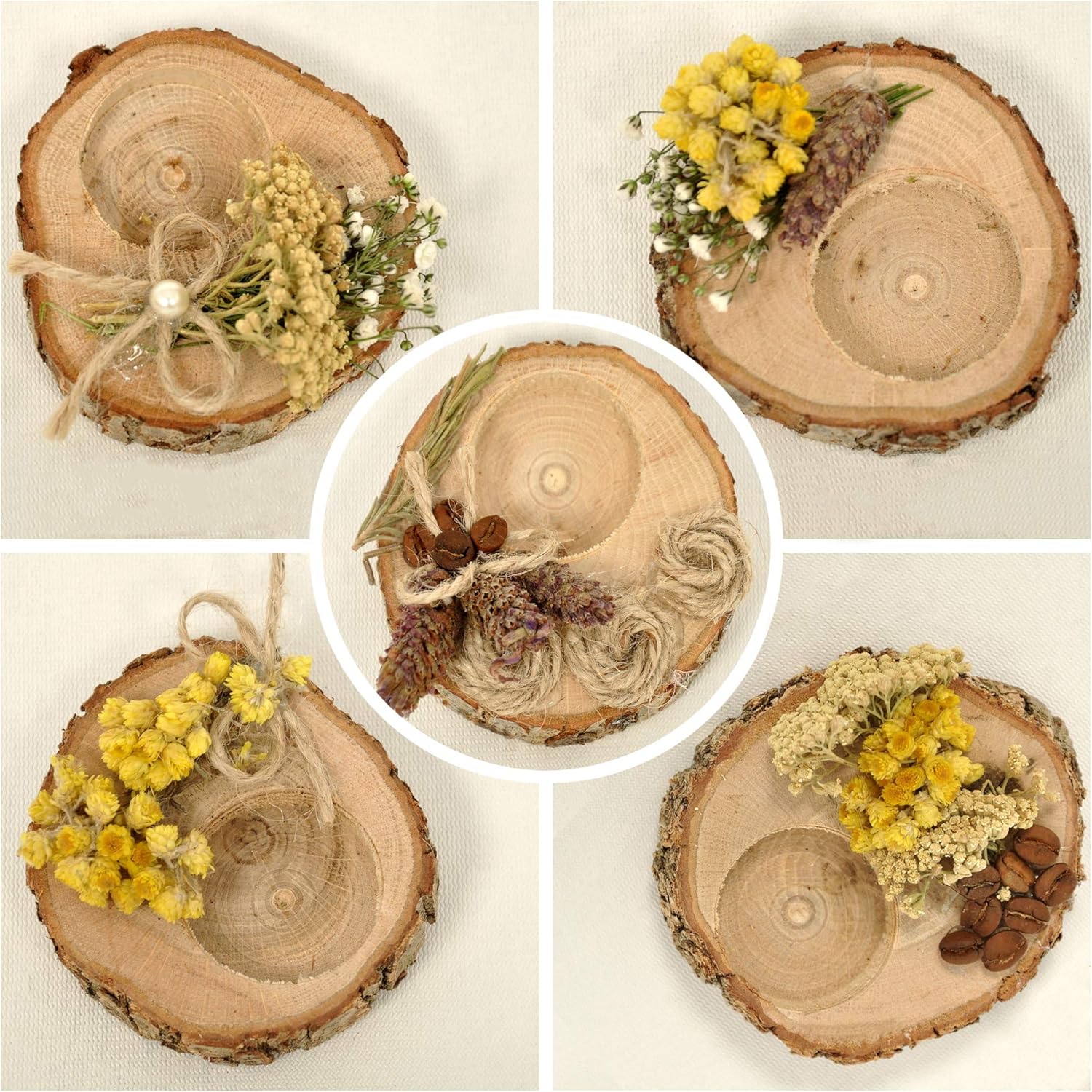 Wooden Tealight Candle Holder - 50 Adorable Thank You Gifts, Perfect for Wedding Favors, Ideal Rustic Decor Piece and Party Decoration - Customize and Gift (50, Undecorated)