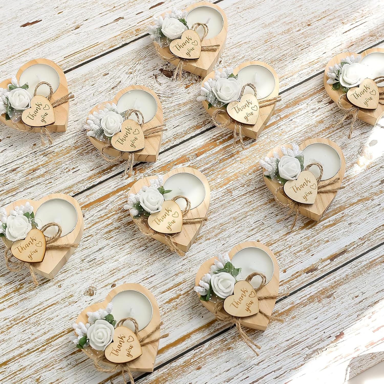 100 Piece Wooden Tealight Candle Set for Wedding Favors for Guests, Birthday Party Favors, Baby Shower Favors, Return Favors,Gifts for The Guests, Engagement Parties.(100 Pieces)