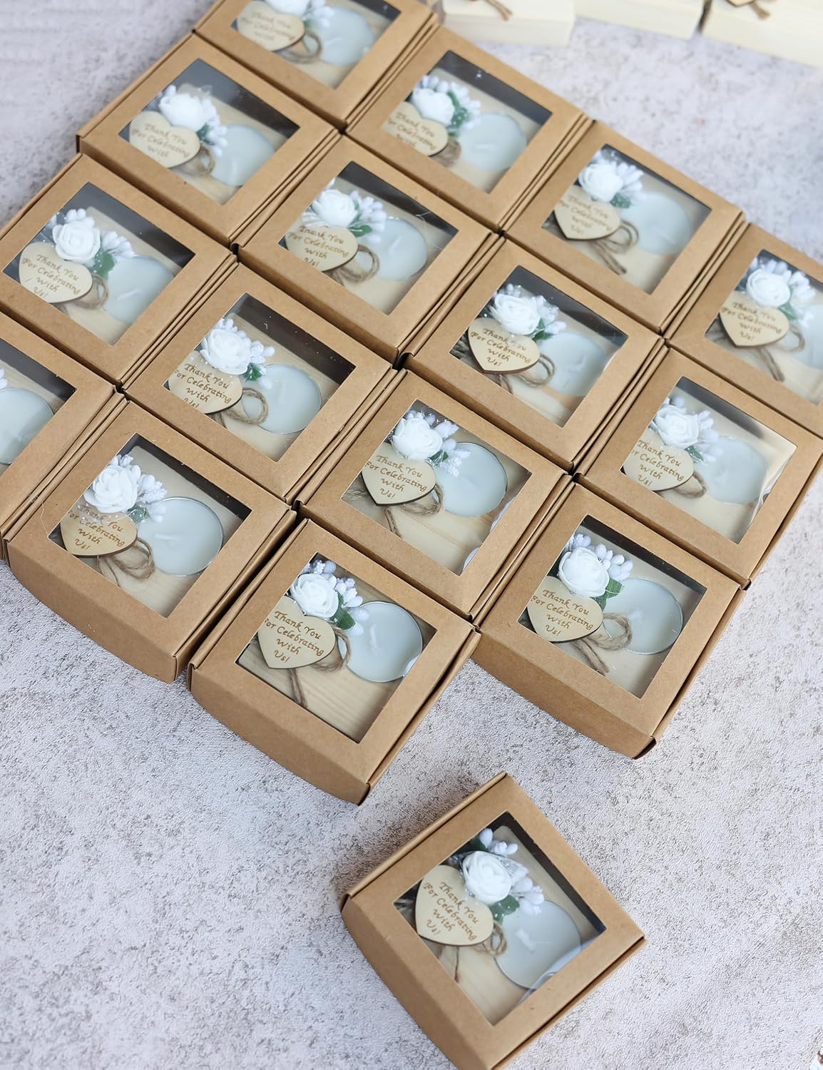 50 Piece Set of Wooden Tealight Candle Holders, for Wedding Favors,Bridal Shower,Wedding Favors for Guest, Bridal Christening, Rustic Birthday Party Favors. (Pack of 50, Light Brown)